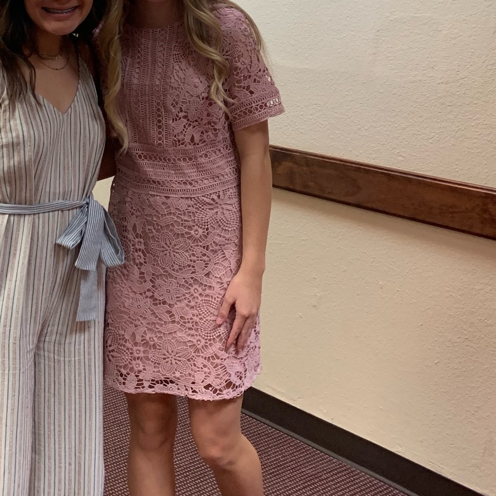 Pink lace dress